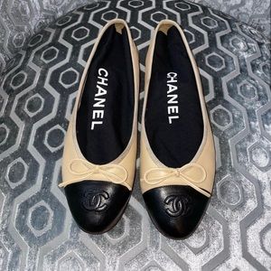 Chanel Beige Classic Ballet Flats